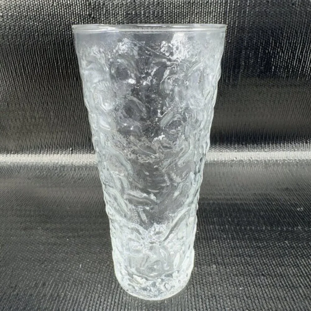Anchor Hocking Milano Clear Highball Tumbler‎ Set 2 Glasses Cups Tumblers VTG